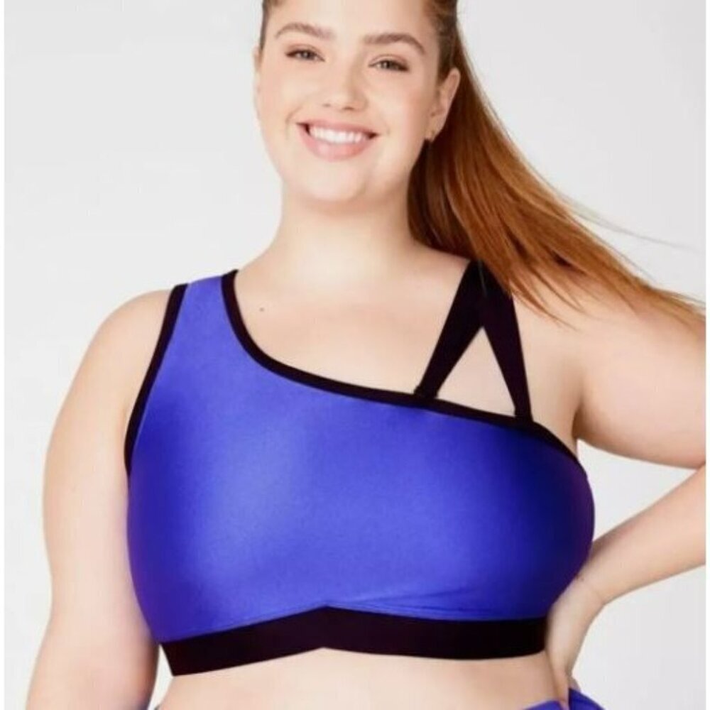 NEW! Fabletics Winn III Low Impact Blue Sports Bra Adjustable Women's Plus 4X